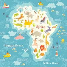 Zwierzęta Mapa Świata Afryki - Stockowe grafiki wektorowe i więcej ...