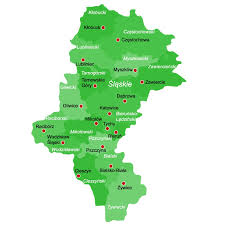 Powiaty w Polsce - mapa powiatów - Województwo Śląskie